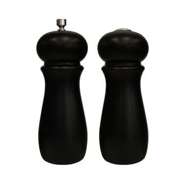 Winco Food Service Supplies Set / Black Winco SP-612 Salt and Pepper Grinder Set Wooden Black | Denson CFE