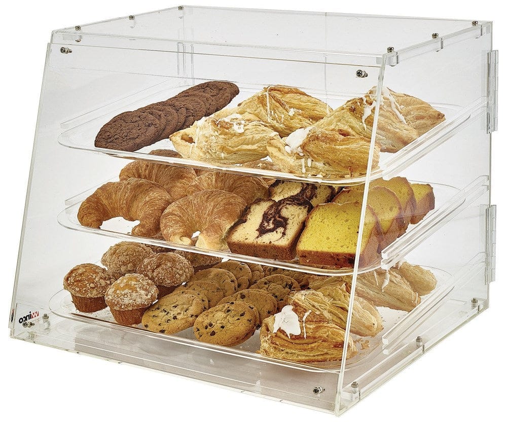 Winco Food Service Supplies Set Winco ADC-3 Countertop Bakery Display Case with Rear Door for Three Trays 21 Inches Wide Clear Acrylic | Denson CFE