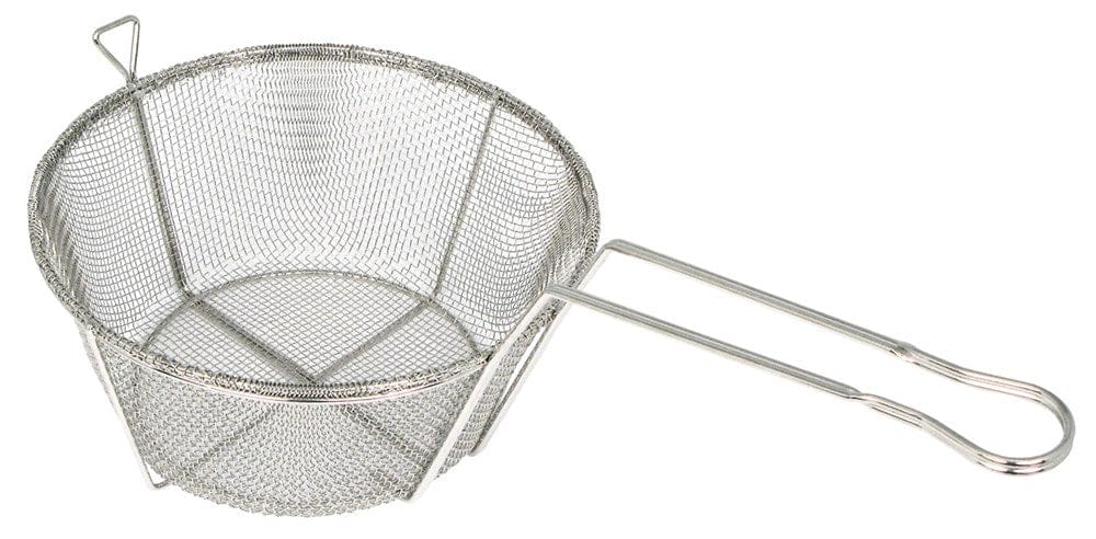 Winco Fryer Accessories Each Winco FBRS-8 Round Wire Fry Basket 8.5 Inch Diameter | Denson CFE