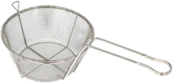 Winco Fryer Accessories Each Winco FBRS-9 Round Wire Fry Basket 9.5 Inch Diameter 5.75 Inch Height | Denson CFE