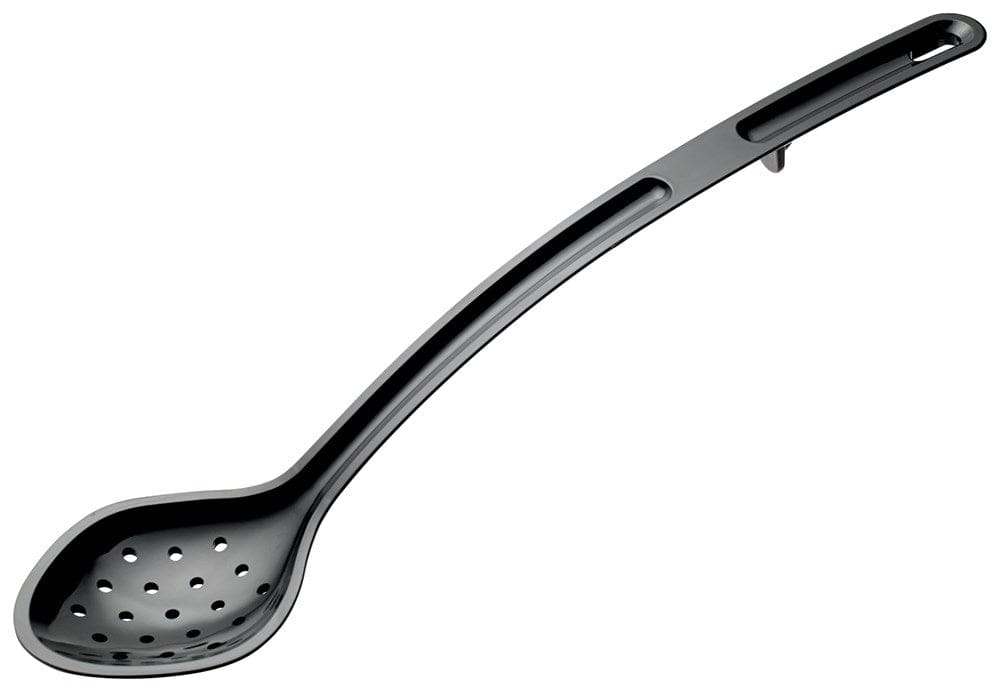 Winco Kitchen Tools Each / Black Winco CVPS-15K Black 15" Polycarbonate 1 1/2 oz. Perforated Serving Spoon