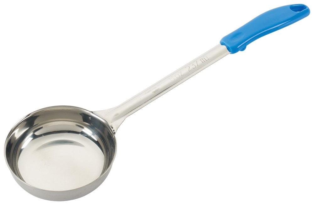 Winco Kitchen Tools Each / Blue Winco FPS-8 Stainless Steel Blue Solid Food Portioner 8 oz.