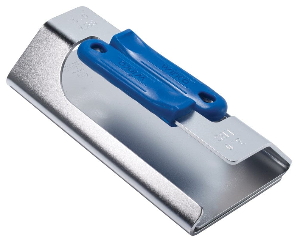 Winco Kitchen Tools Each / Blue Winco SWS-94 Steak Weight, 9-3/4" x 4-3/4", 3LBS, 18/8 SS, Blue Silicon Sleeve, NSF