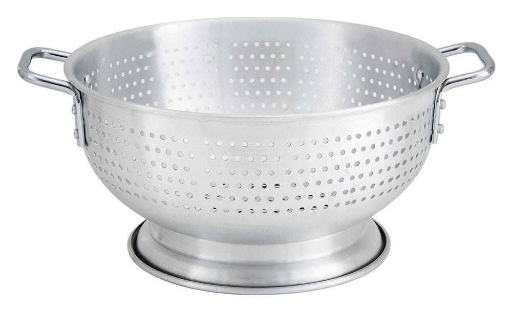 Winco Kitchen Tools Each Winco ALO-8BH 8 Qt. Aluminum Colander with Base and Handles