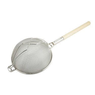 Winco Kitchen Tools Each Winco MST-12D 12" Stainless Steel Medium Double Mesh Strainer with Reinforced Bowl