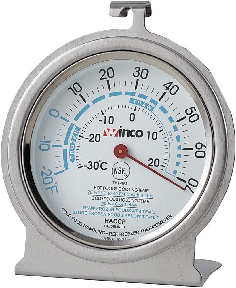 Winco Kitchen Tools Each Winco TMT-RF3 Refrigerator Freezer Thermometer, Dial Type, -20 to 70 Temperature Range, 3"