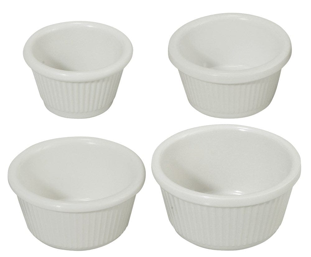 Winco Ramekins & Sauce Cup Dozen Winco RFM4W White Fluted Melamine Ramekin 4 Ounce Durable and Elegant | Denson CFE