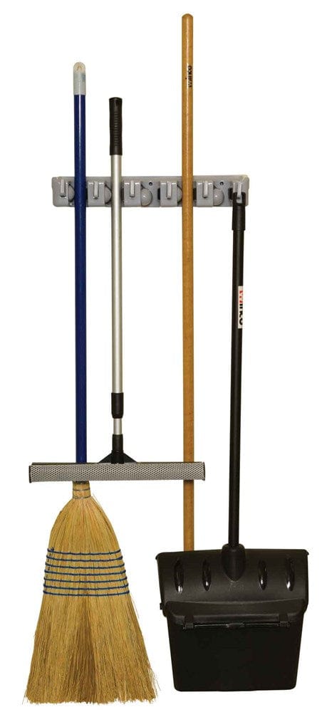 Winco Sanitation & Janitorial Each Winco MHH-5 Plastic Mop and Broom Rack 16"
