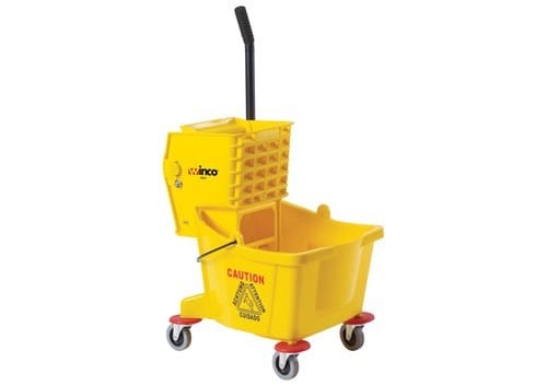 Winco Sanitation & Janitorial Each / Yellow Winco MPB26 Mop Bucket with Wringer 26 Quart Yellow | Denson CFE