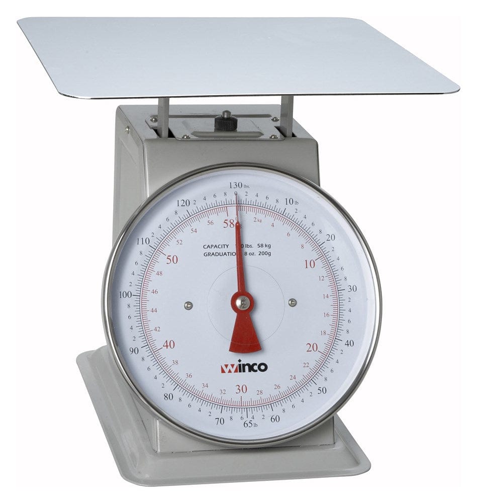 Winco Scales Each Winco SCAL-9130 130 Pounds Receiving Scale with 9 Inch Dial and Steel Platform | Denson CFE