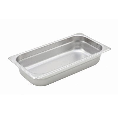Winco Serving & Display Each Winco SPJH-302 Anti-jam Steam Table Pan 1/3 Size Heavyweight Stainless Steel 22 Gauge 2-1/2 Inch Deep | Denson CFE