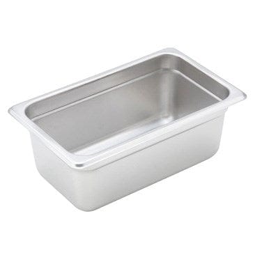 Winco Serving & Display Each Winco SPJH-404 Anti-Jam 1/4 Size Steam Table Pan 4 Inch Deep Stainless Steel | Denson CFE