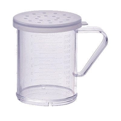Winco Shakers & Dredgers Set / Clear Winco PDG-10CL 10oz Dredge with Clear Lid and Large Holes for Precise Sprinkling | Denson CFE