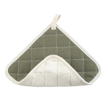 Winco Smallwares Dozen / Green Winco PH-8B 8 Inch Square Green and White Pot Holder Made of Terry Cloth and Fire Retardant Material | Denson CFE