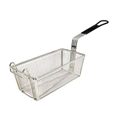 Winco Smallwares Each / Black Winco FB05 Nickel Plated Rectangular Fry Basket 11 Inch by 5.5 Inch by 4.25 Inch | Denson CFE
