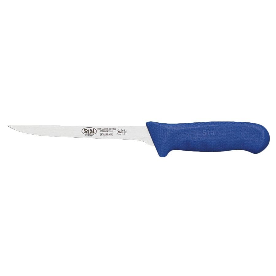 Winco Smallwares Each / Blue Winco KWP-61U Stal 6 Inch Boning Knife Blue Polypropylene Handle Stain Free High Carbon Stainless Steel | Denson CFE