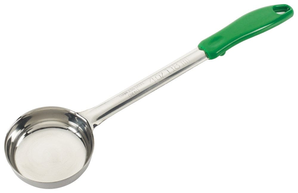 Winco Smallwares Each / Green Winco FPS-4 Food Portioner 4 Ounce Solid Stainless Steel Green Handle | Denson CFE