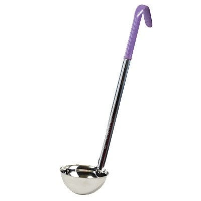 Winco Smallwares Each / Purple Winco LDC-6P Allergen Free 6oz Ladle with 15-1/2 Inch Handle in Purple Stainless Steel | Denson CFE