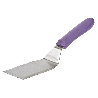 Winco Smallwares Each / Purple Winco TWP-61P Allergen Free Hamburger Turner with Offset Purple Polypropylene Handle 5-1/8 x 2-7/8 | Denson CFE