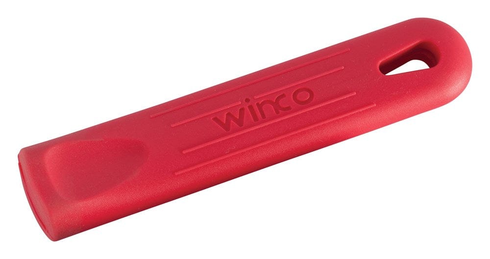 Winco Smallwares Each / Red Winco AFP-2HR Removable Silicone Pan Handle Grip for 10 and 12 Inch Fry Pans | Denson CFE