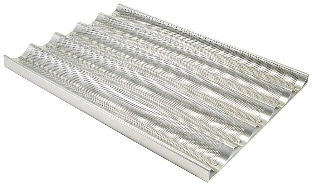 Winco Smallwares Each Winco ABPN-5 Aluminum Five Slot Sub Sandwich Roll Pan | Denson CFE