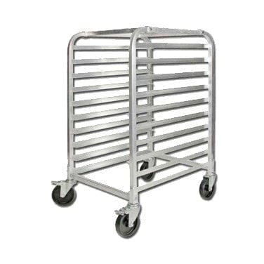 Winco Smallwares Each Winco ALRK-10BK 10 Tier Aluminium Sheet Pan Rack with Brakes | Denson CFE