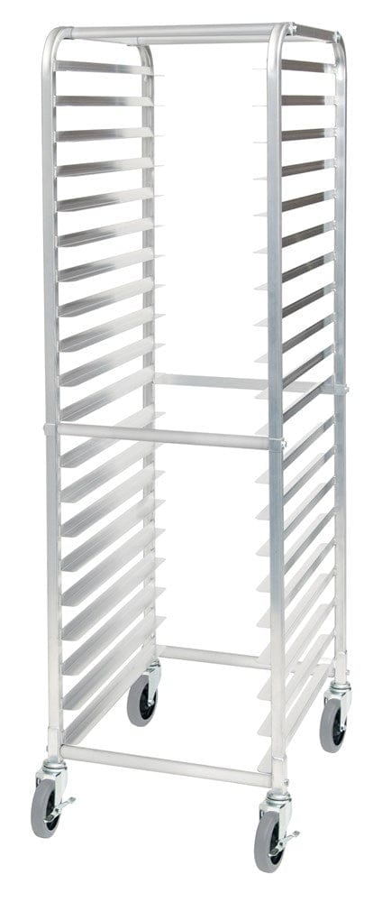 Winco Smallwares Each Winco ALRK-20R Unassembled Universal Pan Rack 20 Tier Aluminum with Brake | Denson CFE