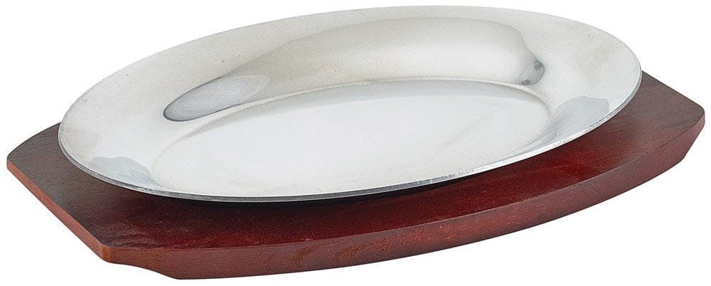 Winco Smallwares Each Winco APL-12 Oval 12 Inch Aluminum Sizzler Platter | Denson CFE