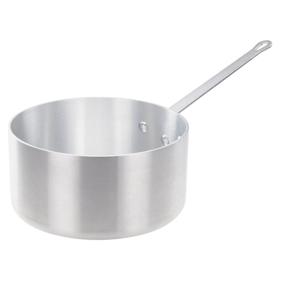 Winco Smallwares Each Winco ASP-6SW 6.5 Quart Straight-Sided Aluminium Sauce Pan with Riveted Handle | Denson CFE