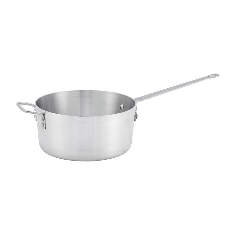 Winco Smallwares Each Winco ASP-7 7 Quart Aluminium Sauce Pan with Helper Handle and Flared Sides | Denson CFE