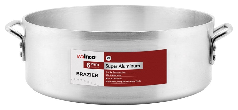 Winco Smallwares Each Winco AXHB-40 6mm Super Aluminum 40 Quart Brazier | Denson CFE