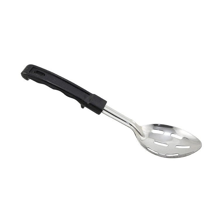 Winco Smallwares Each Winco BHSP-11 11 Inch Slotted Basting Spoon with Black Polypropylene Handle and Stainless Steel Material | Denson CFE