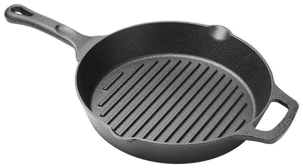 Winco Smallwares Each Winco CAGP-10R FireIron Pre-Seasoned Round Cast Iron Grill Pan 10-1/4 Inch Diameter 1-3/4 Inch Height | Denson CFE