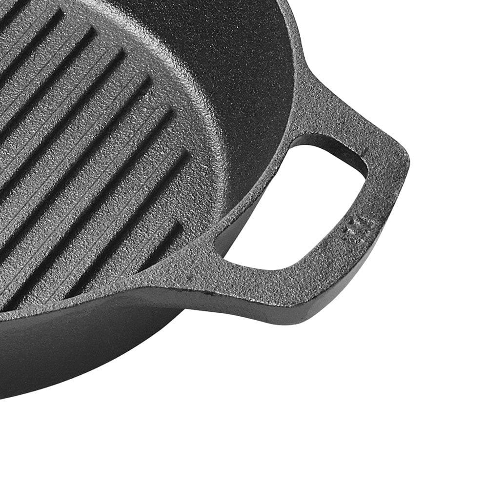 Winco Smallwares Each Winco CAGP-10R FireIron Pre-Seasoned Round Cast Iron Grill Pan 10-1/4 Inch Diameter 1-3/4 Inch Height | Denson CFE
