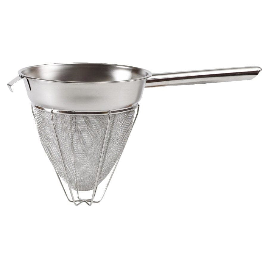 Winco Smallwares Each Winco CCB-10R 10 Inch Reinforced Stainless Steel Bouillon Strainer | Denson CFE