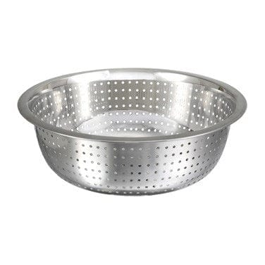 Winco Smallwares Each Winco CCOD-11S 11 Inch Chinese Style Stainless Steel Colander with 2.5mm Holes | Denson CFE