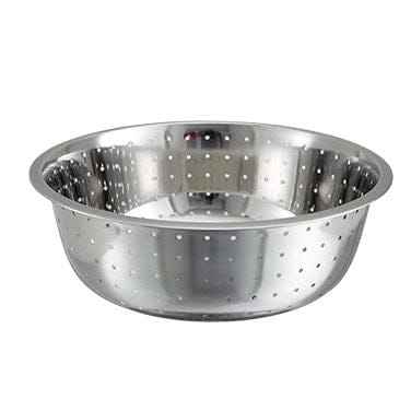 Winco Smallwares Each Winco CCOD-15L 15 Inch Chinese Style Colander with 5mm Holes in Stainless Steel | Denson CFE