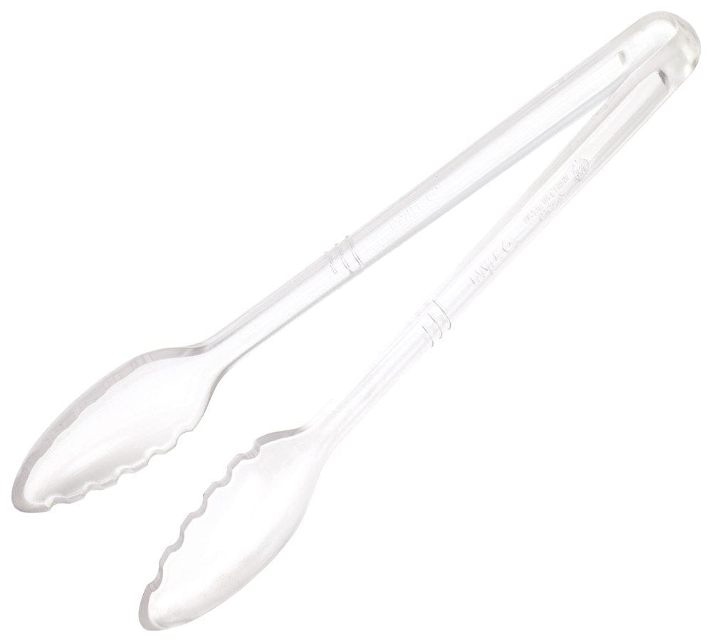 Winco Smallwares Each Winco CVST-12C Curv 12 Inch Polycarbonate Serving Tongs Clear | Denson CFE