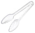 Winco Smallwares Each Winco CVST-6C Clear Curv Series 6 Inch Heat Resistant Polycarbonate Serving Tongs | Denson CFE