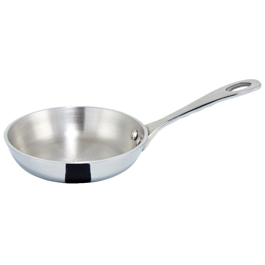 Winco Smallwares Each Winco DCFP-4S Mini Fry Pan 4 Inch Stainless Steel Induction Ready | Denson CFE
