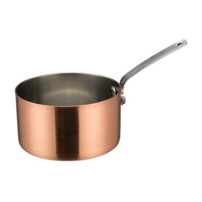 Winco Smallwares Each Winco DCWA-204C Copper Plated Mini Sauce Pan 3.5 Inch Diameter | Denson CFE