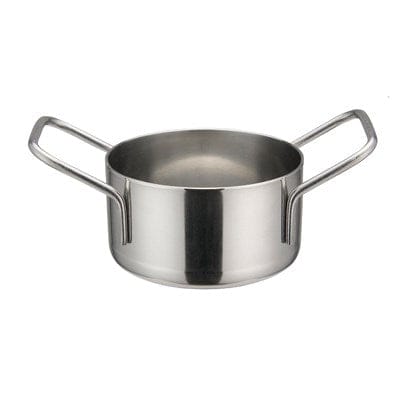 Winco Smallwares Each Winco DCWE-102S Mini Casserole 7 oz Stainless Steel Round 3-1/8 inch Diameter x 1-3/4 inch Height | Denson CFE