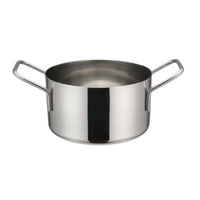 Winco Smallwares Each Winco DCWE-104S Mini Casserole Round Stainless Steel 17 Ounce 4.25 Inch Diameter x 2.375 Inch Height | Denson CFE