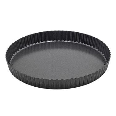 Winco Smallwares Each Winco FQP-12 12 Inch Non-Stick Carbon Steel Quiche Pan with Removable Bottom | Denson CFE