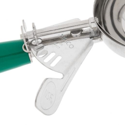 Winco Smallwares Each Winco ICD-12 Stainless Steel Ice Cream Disher Size 12 with Comfortable Green Handle | Denson CFE