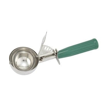 Winco Smallwares Each Winco ICD-12 Stainless Steel Ice Cream Disher Size 12 with Comfortable Green Handle | Denson CFE