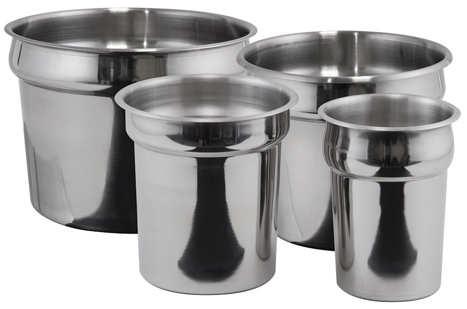 Winco Smallwares Each Winco INS-11.0M 11 Quart Round Mirror Finish Stainless Steel Inset Pan | Denson CFE
