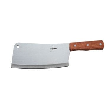 Winco Smallwares Each Winco KC-301 Heavy-Duty Cleaver with Wooden Handle and Stainless Steel Blade 8 x 3.5 | Denson CFE