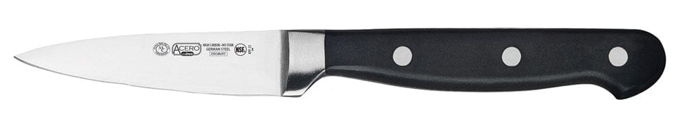 Winco Smallwares Each Winco KFP-35 Acero 3.5 Inch Paring Knife Triple Riveted Full Tang Forged Blade | Denson CFE