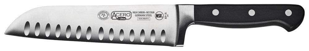 Winco Smallwares Each Winco KFP-70 Acero 7 Inch Santoku Knife Triple Riveted Full Tang Forged Blade | Denson CFE